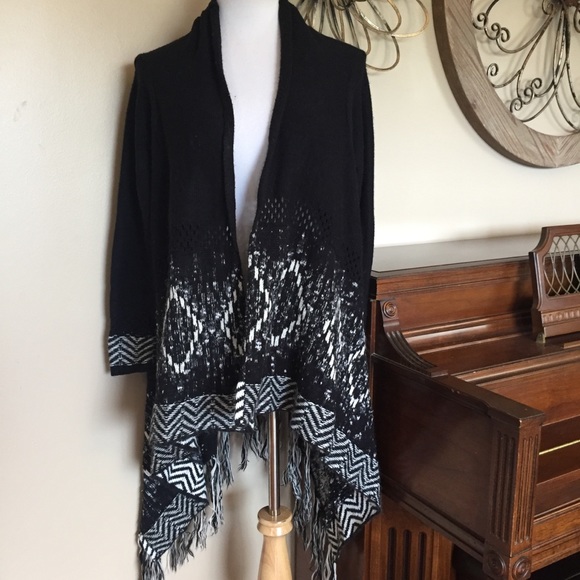 Knox Rose Sweaters - Knox Rose Size XXL Open Cardigan Sweater w/ Fringe